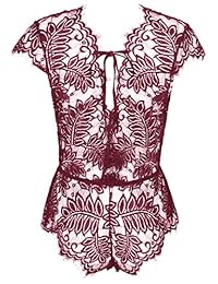 AvaLolita - Body de encaje para mujer, diseño floral