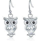 JczR.Y Classic Lovely Owl Crystal Dangle Earrings for Women Fashion Jewelry Gift
