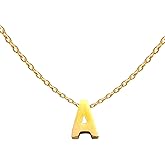 Auithery A Necklaces For Women Tiny Initial Letter Necklace Gold Plated A-Z Pendant Titanium Necklace For Women Gold A