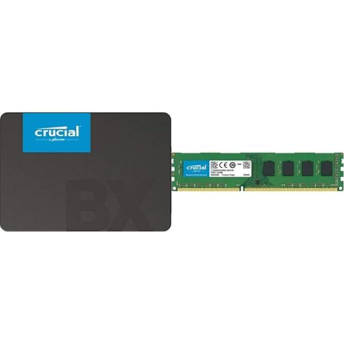 Crucial BX500 1TB 3D NAND SATA 2.5-Inch Internal SSD, up to 540MB/s - CT1000BX500SSD1Z & RAM 8GB DDR3 1600 MHz CL11 Desktop Memory CT102464BD160B