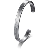 MEALGUET Stainless Steel Mens Cuff Bracelet : Minimal Cool Silver/Black/Gold Plated Open Metal Cuff Bangle Bracelets for Men,Mens Bracelet Jewelry Gift