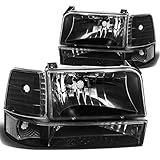 Ford F-150 Bronco Replacement Headlight Lamp Assembly (Black Housing) - 5 Gen