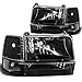 For Ford F-150 Bronco 5th Gen 6-PC Black Housing Clear Corner Headlight Lamp Replacement