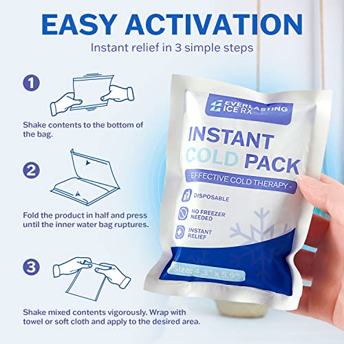 25 Pack Instant Cold Packs Instant Ice Packs for Injuries
