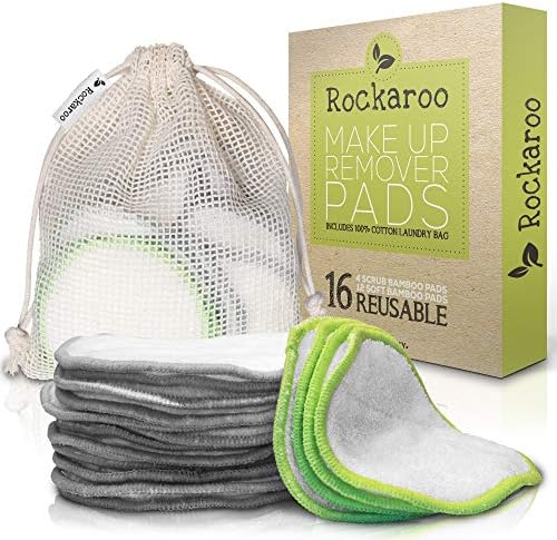 Reusable Make Up Remover Pads - Super Soft Washable Pads for Everyone, All Skin Types, Zero Waste Cotton/Bamboo Makeup Pads x16 Plus eBook - Perfect Gift