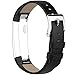 Vancle Fitbit Alta (HR) Band / Fitbit Alta HR 2017 Leather Wristband Adjustable Replacement Accessories Strap with Buckle for Fit bit Alta (Black)