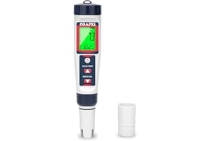 ORAPXI Pool Salt Tester Free Chlorine Tester Digital Chlorine pH Tester Salt Meter for Pool 7 in 1 pH Salt Free Chlorine ORP TDS EC Pool Water Tester for Swimming Pool Hot Tub Hydroponics Aquariums