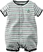 Carter's Baby Boys' Snap-Up Cotton Romper (6 Months, Grey/Monster)
