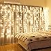 Window Curtain String Light, 300 LED USB Powered String Lights Wedding Party Home Garden Bedroom Outdoor Indoor Wall Decorations, Warm White (9.8x9.8 Ft)