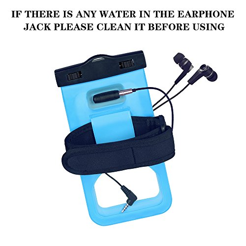 Wifzu Waterproof Phone Case Dry Bag Holder PVC IPX8 Certificated Feet Waterproof Snowproof Dustproof No Leaking for 6 Inch Universal Smartphone Cell Phone 3 Pack with Jack - Thumbnail 2