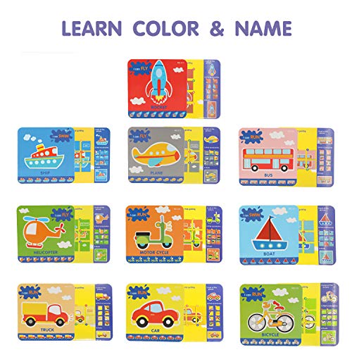 Bammax Jigsaw Puzzles for Toddler, Wooden Block Puzzle Peg Board Set with Flash Cards Educational Preschool Montessori Toys Gift Set for Baby Infant, Colorful Fruit Puzzles Set, Learn Color Shapes - Thumbnail 4