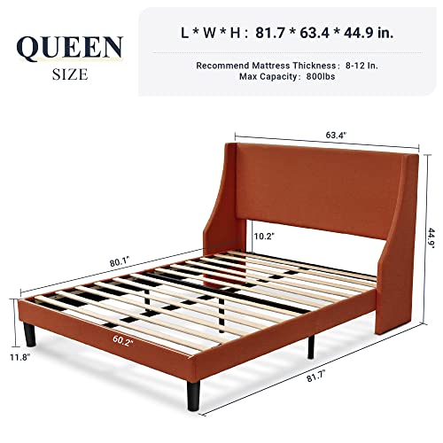 Allewie Queen Bed Frame, Platform Bed Frame Queen Size with Upholstered