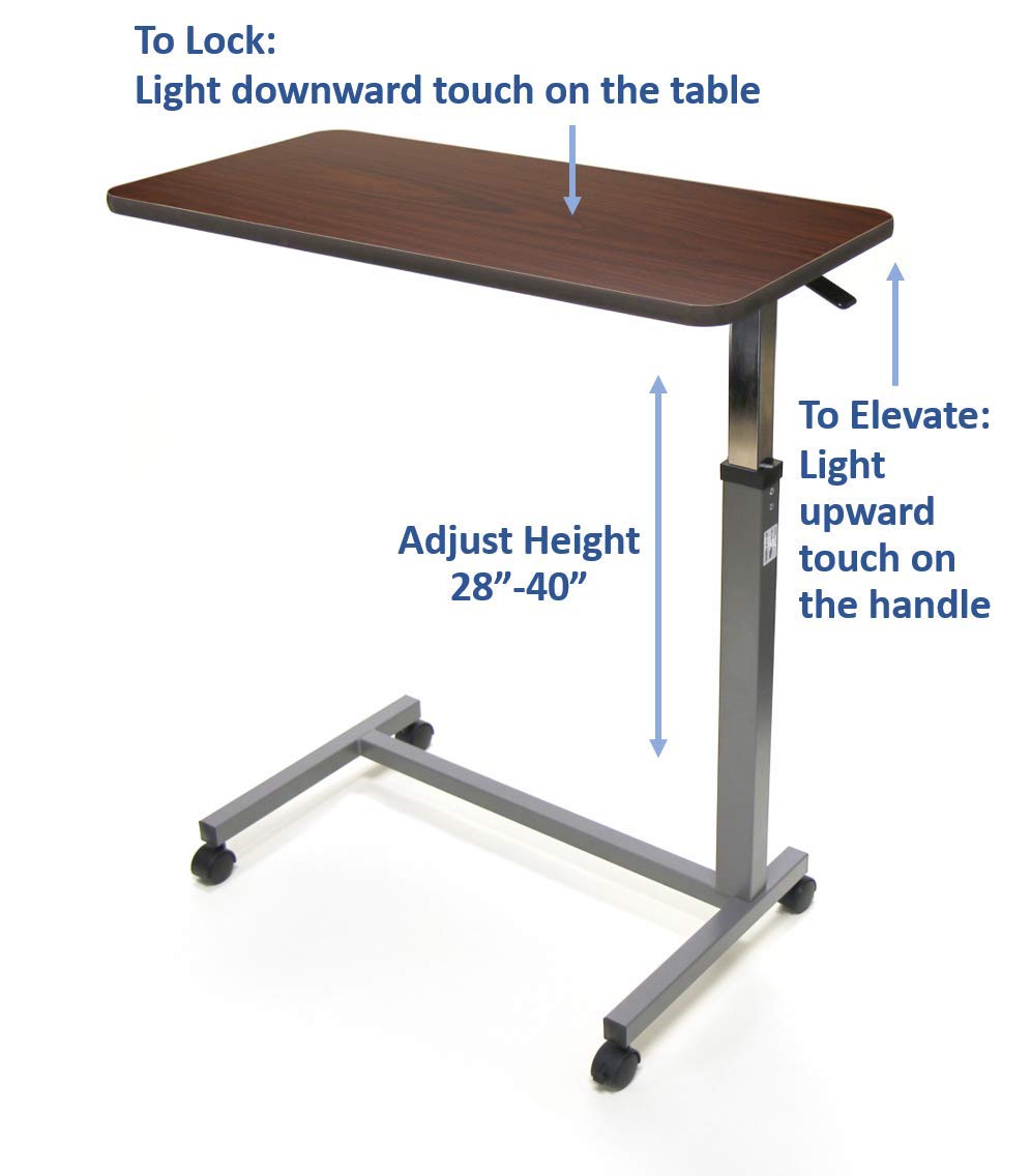 Invacare Overbed Table, with Auto-Touch Height Adjustment, 6417: Industrial & Scientific