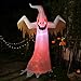 VIVOHOME 8FT Halloween Inflatable Yard Decor, Giant Red Ghost, Outdoor Blow Up with Built-in LED Light for Lawn, Garden, Party