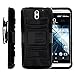 HTC Desire 610 Case, HTC Desire 610 Holster, Two Layer Hybrid Armor Hard Cover - Black