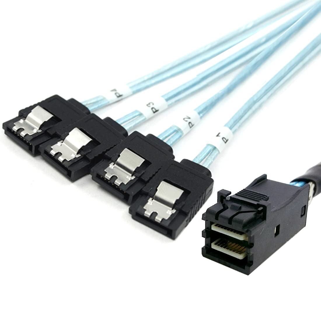 chenyang Internal Cable, Mini-SAS SFF-8643 Host to 4 SATA 7 Pin Hard Drive Fanout 6Gbps Data Server Raid Cable 50cm