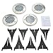 Tomshine Solar Ground Lights Disk Lights Outdoor Waterproof 4 LED Solar Garden Lights for Lawn Yard Deck Patio (Warm White, 4 Pack)