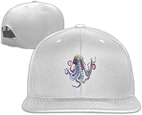 Nautical Octopus Ocean Snapback Hats Cotton Baseball Caps For Mens Womens Graphic Adult Black Winter Flat Hat