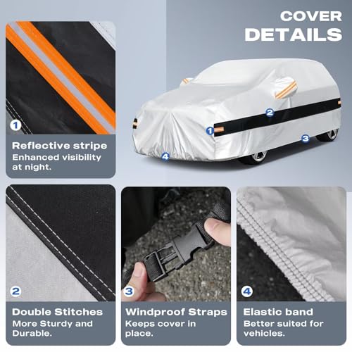 Holthly Exterior Car Cover for Opel Astra (2004-2026), Car Cover 10 Layers of Protection, 100% Waterproof, Anti-Dust, Windproof, Rain Waterproof, UV Protection.