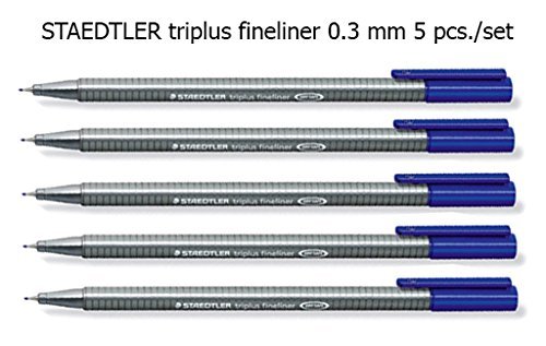 Staedtler triplus fineliner pens blue color 5 pcs./pack