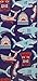 Boy's (Kid's) Blue Shark Printed Beach Towel Quick Dry Towel for Pool, Beach, Swim, Camp, Blanket 28 x 60