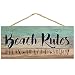 P. Graham Dunn Beach Rules Relax Unwind Enjoy Weathered 5 x 10 Wood Plank Design Hanging Sign