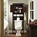 Crosley Furniture Lydia Over The Toilet Storage Cabinet and Bathroom Organizer with Hooks and Shelves, Espresso