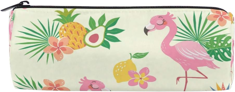 for Student Girl Boy Kids Zipper Harajuku Pen Stationary Bag Pouch Purse Cosmetic Makeup Bag Pencil Case Flamingo Leaf Tropical Pineapple