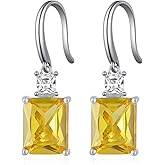 Sterling Silver Birthstone Earring For Woman -Dangle Earrings Jewelry Birthday Gifts for Women,Girlfriend,Wife,Mom - Graduation, Friendship,Birthday, Anniversary