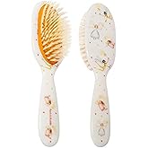 Rock & Ruddle Soft White Natural Boar Bristle Hairbrush for Babies and Young Children. Perfect for Fine Hair Detangling and Smoothing. Fairies Design, Small