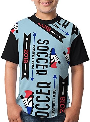 2018-soccer-competition-France Boy Youth 3D Printing Casual Round Neck T Shirts Funny Short Sleeve T-Shirts