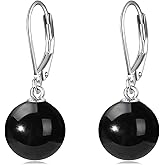 925 Sterling Silver Pearl Leverback Earrings Dangle Drop Jewelry Gifts for Women