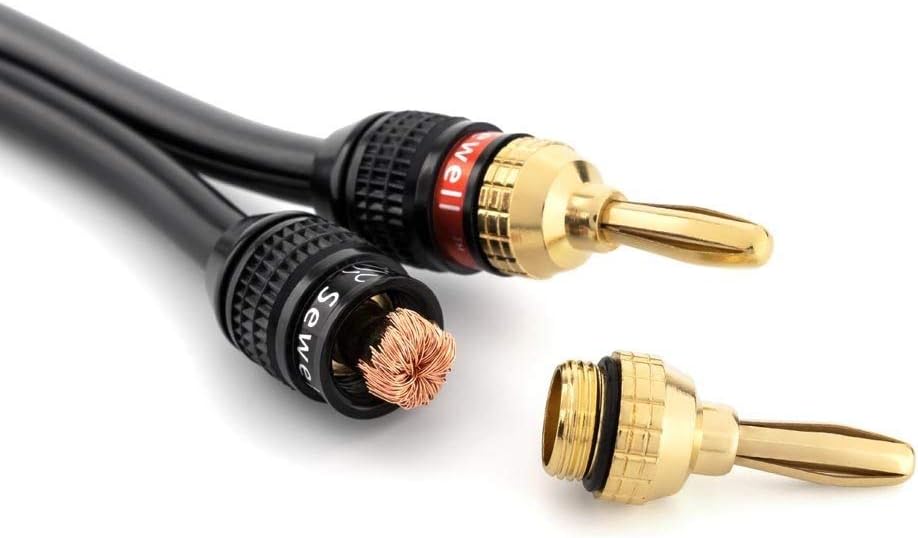 Sewell SW-29863-12 Deadbolt Banana Plugs 12-Pairs by, Gold Plated Speaker Plugs, Quick Connect: Home Audio & Theater