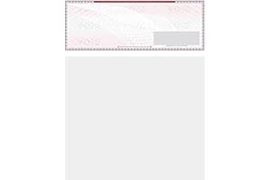 COMPUCHECKS 50 Blank Check Stock - Check on Top Art Deco- Paper Weight # 70"High Security" Check Paper Grey/Red Art Deco