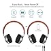Nubwo Bluetooth Headphones, Hi-Fi Stereo Wireless Headset, Foldable, Soft Memory-Protein Earmuffs, Built-in Mic and Wired Mode for PC/ Cell Phones/ TV (Brown)