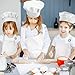 CHENGU 8 Pieces Kids Apron and Chef Hat Set, Boys Girls Adjustable Child Aprons with 2 Pockets Kitchen Bib Aprons for Kitchen Cooking Baking Wear (Small, White)