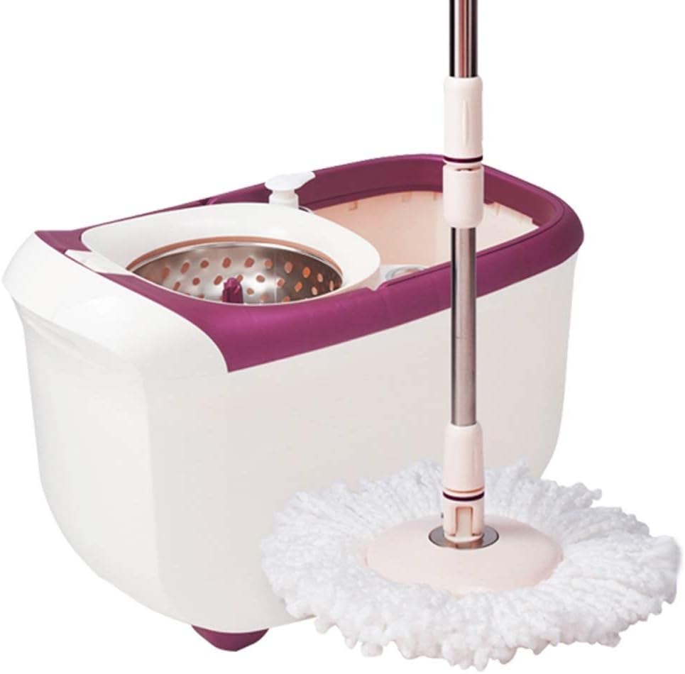 360 Microfiber Spin Magic Mop and Bucket Floor Cleaning System with Dual Mode Wringer Dry & Cleanse, Extra 2 Mop Head(Large) YZPXZTB (color : White)