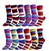 Bright Fuzzy Socks Ultra Soft Womens 6-pack Striped By DEBRA WEITZNER, Multicolor Stripes, 9 - 11