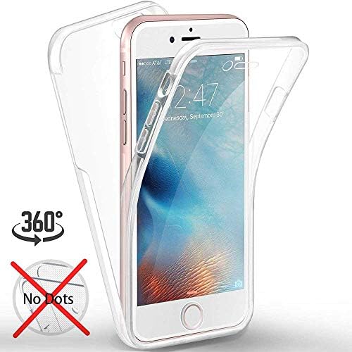 Mihutu iphone 6/ 6S Case, 360 degree Super thin [3 in 1] TPU Front Crystal Clear [No Dots] + Back fully Clear PC Hard Silicone Gel Cover Full Body Protection Case Cover, for iphone 6/ 6S - Transparent