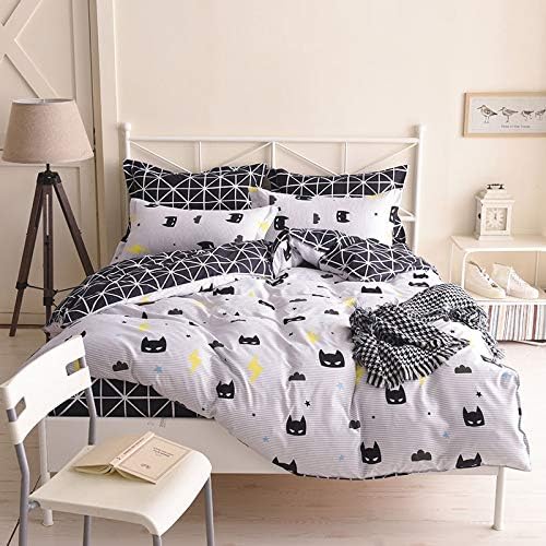 Olwen Shop Bedding Sets - Wongs Batman Bedding Set Black Color Cartoon Duvet Cover Sheet Bed Cover Single Full Queen King Size Beddings for Kids