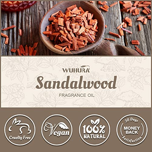 Wuhura Sandalwood Essential Oils for Diffuser 30ML - Premium Grade Aromatherapy Essential Oil Sandalwood Fragrance Oils (1.01 Fl Oz)