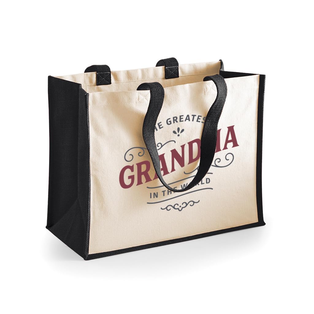 Grandma Gift Bag Birthday Bag Personalised Present Mother’s Day Gift Idea Funny Novelty Gift Grandma Keepsake 42 x 33 x 19cm (Black)