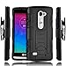 LG Risio Case, Starshop Full Protection Dual Layers Hybird Case with Kickstand and Locking Belt Swivel Clip with Premium Screen Protector Black