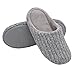 HomeIdeas Women's House Indoor Slippers Memory Foam Slip-on Bedroom Cozy Summer Lightweight Outdoor Shoes with Rubber Sole (Size 7-8 B(M) US, Light Gray)