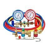 Goetland Diagnostic Manifold Gauge Kit for AC Refrigerant R12 R22 R502 HVAC, with R134a Adapter & Can Tap, 3 ft