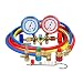 Goetland Diagnostic Manifold Gauge Kit for AC Refrigerant R12 R22 R502 HVAC, with R134a Adapter & Can Tap, 3 ft primary