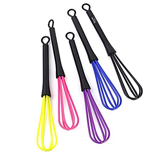 Tinksky 5pcs Plastic Whisk Whip Mixer Stirrer Whisk (Random Color)