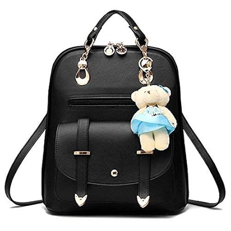 Redlicchi Stylish Girl/Ladies Backpack Handbag Casual Backpack School Collage Bag (Black)