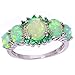 CiNily Silver Plated Green/Pink/White Fire Opal Ring Emerald Gemstone Ring Size 5-12