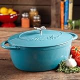 Pioneer Woman Timeless Beauty 7-quart Dutch Oven with Bakelite Knob and Stainless Steel Butterfly Knob (Turquoise)